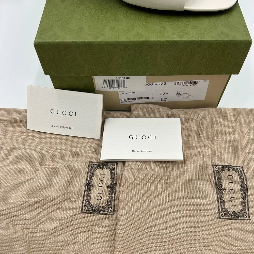 Women's Gucci interlocking G leather sandal size 37.5 made in Italy - Picture 4 of 11